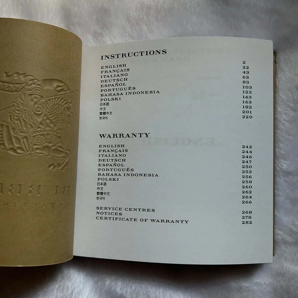 Burberry Empty Watch Presentation Box Case w/ Manual Booklet Authentic Beige